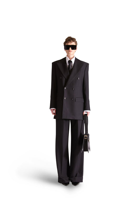 Tailored Pinstripe Wool Trouser