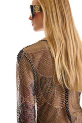 Hand Embroidered Sheer Evening Dress