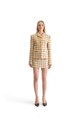 Notch Lapel Single Breasted Houndstooth Jacket