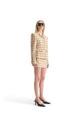 Notch Lapel Single Breasted Houndstooth Jacket