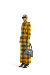 Notch Lapel Single Breasted Plaid Wool Blazer