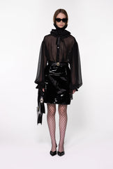 Black Sheer Silk Organza Shirt