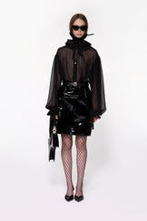 Black Sheer Silk Organza Shirt