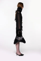 Black Sheer Silk Organza Shirt