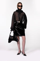 Black Sheer Silk Organza Shirt