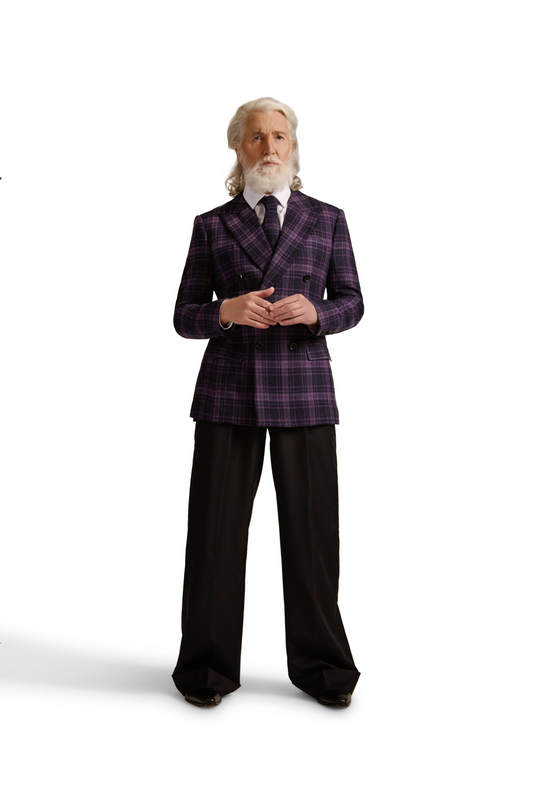 Peak Lapel Double Breasted Check Blazer