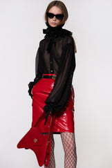 Black Sheer Silk Organza Shirt