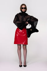 Black Sheer Silk Organza Shirt