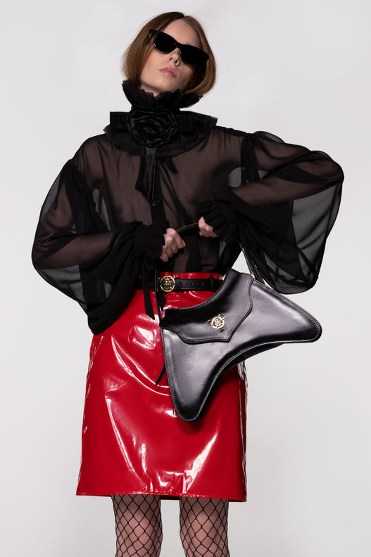 Black Sheer Silk Organza Shirt