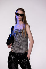 Black Low Rise Flared PU Leather Trousers