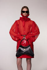 Red Sheer Silk Organza Shirt
