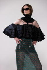 Helen Anthony Monogram Sheer Frill Dress