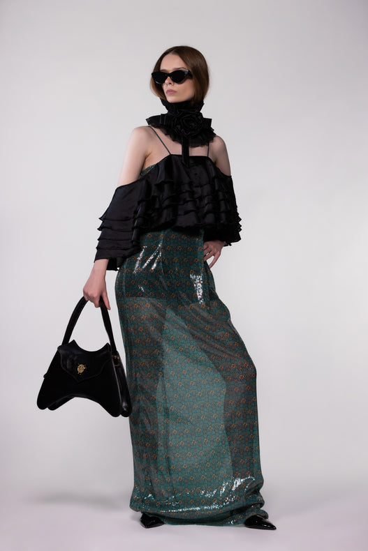 Helen Anthony Monogram Sheer Dress