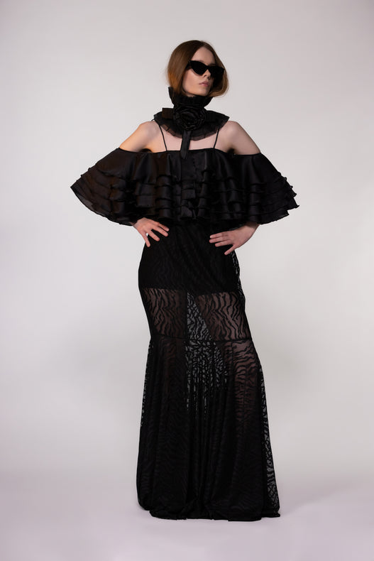 Black Sheer Lace Dress