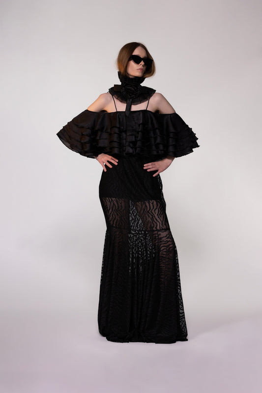 Black Sheer Lace Dress