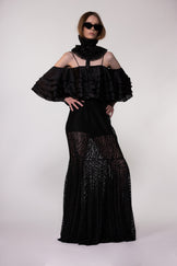 Black Sheer Lace Dress