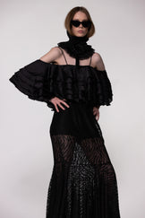 Black Sheer Lace Dress