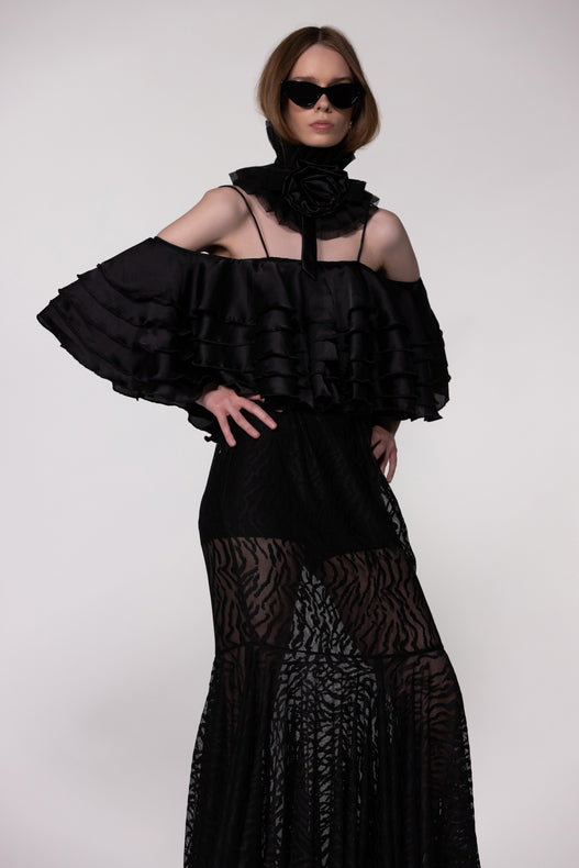 Black Sheer Lace Dress