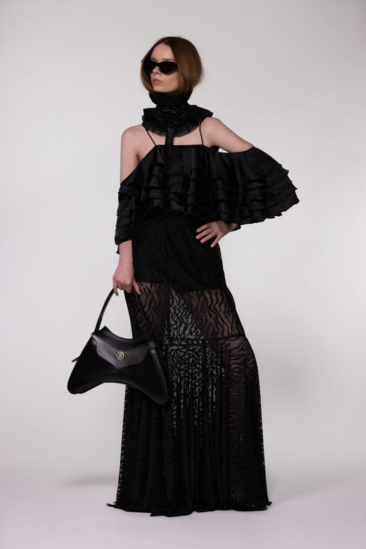 Black Sheer Lace Dress