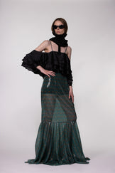 Helen Anthony Monogram Sheer Frill Dress
