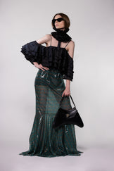 Helen Anthony Monogram Sheer Frill Dress
