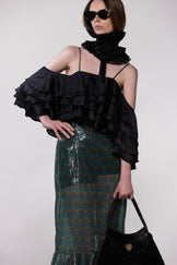 Helen Anthony Monogram Sheer Frill Dress