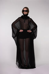 Black Sheer Chiffon Cape