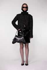 Hand-Embroidered Sequin Cropped Wool Jacket