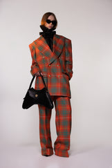 Heritage Check Tailored Wool Trousers