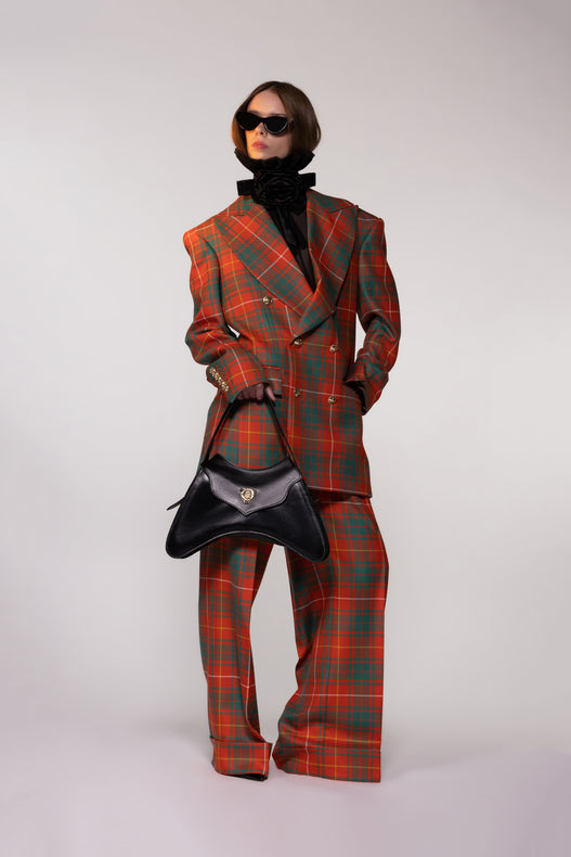 Heritage Check Double-Breasted Wool Blazer