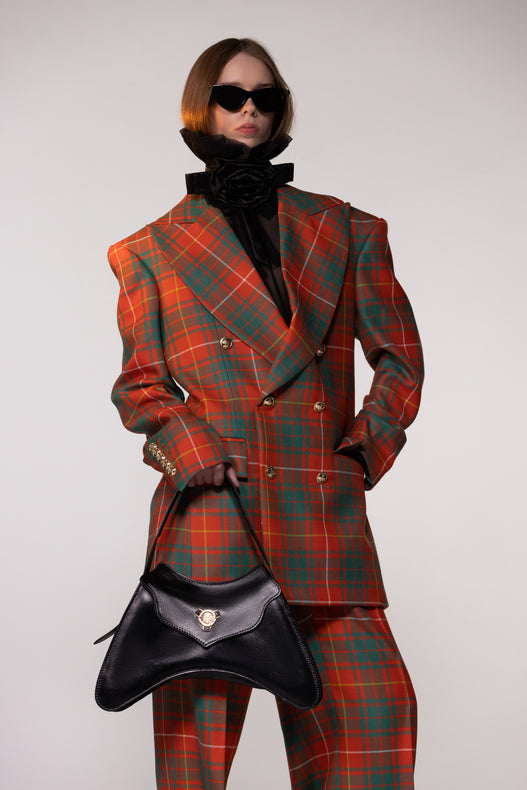 Heritage Check Double-Breasted Wool Blazer