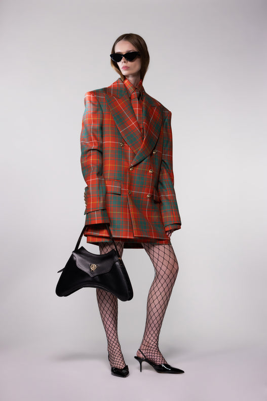 Heritage Check Double-Breasted Wool Blazer