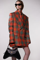 Heritage Check Double-Breasted Wool Blazer