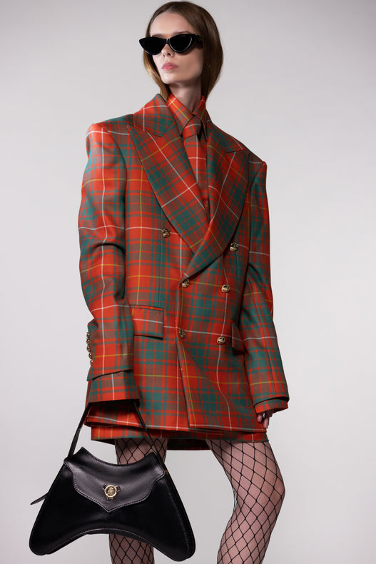 Heritage Check Double-Breasted Wool Blazer