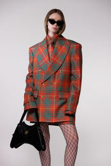 Heritage Check Double-Breasted Wool Blazer