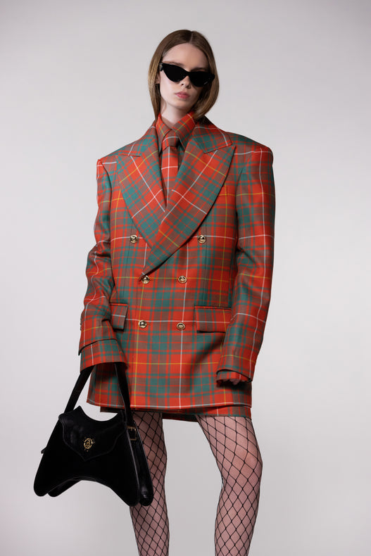 Heritage Check Double-Breasted Wool Blazer
