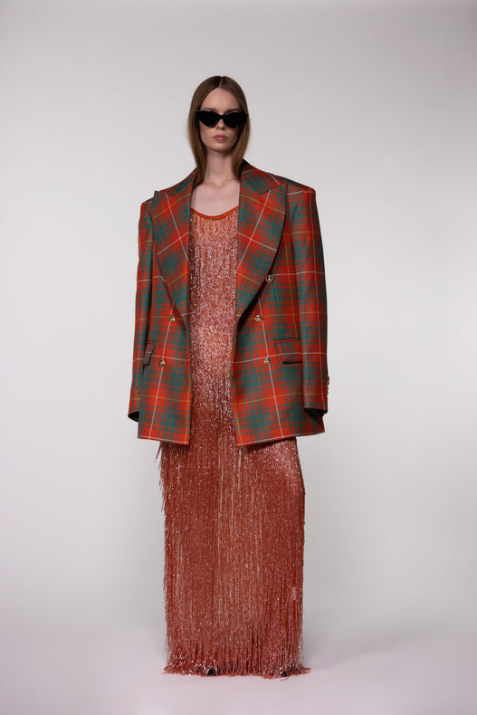 Heritage Check Double-Breasted Wool Blazer