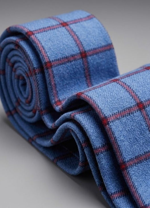 Tailored Wool Cashmere Check Tie