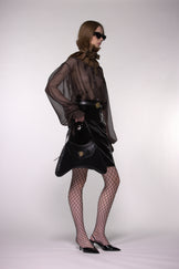 Brown Sheer Silk Organza Shirt