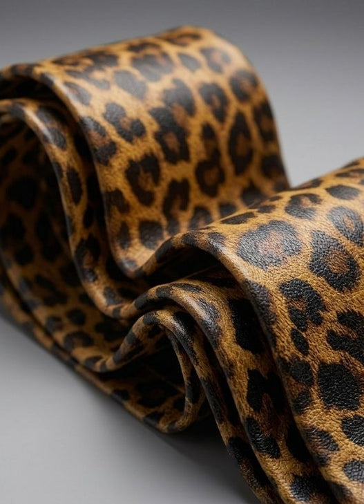 Tailored Animal Print Leather Tie