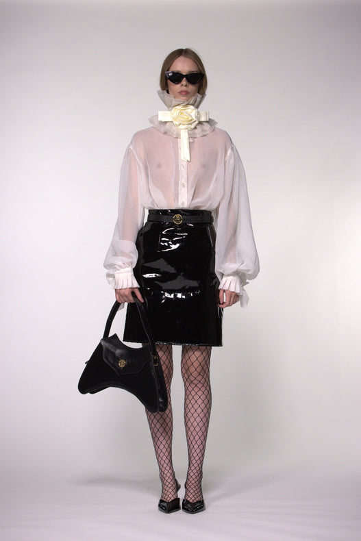 White Sheer Silk Organza Shirt