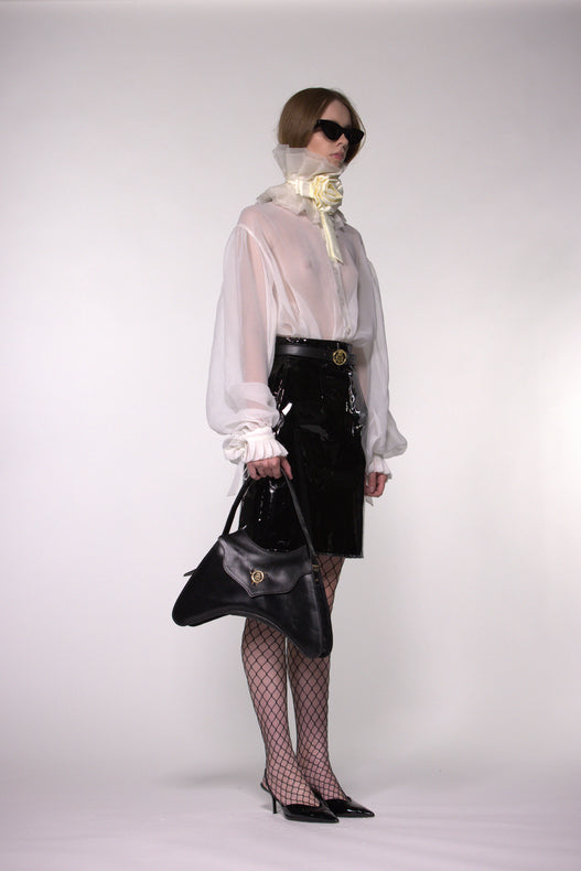 White Sheer Silk Organza Shirt