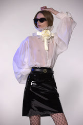 White Sheer Silk Organza Shirt