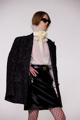 Hand-Embroidered Sequin Wool Double-Breasted Blazer