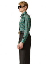 Helen Anthony Men's Monogram Gold Buckle Leather Belt