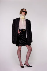 Hand-Embroidered Sequin Wool Double-Breasted Blazer