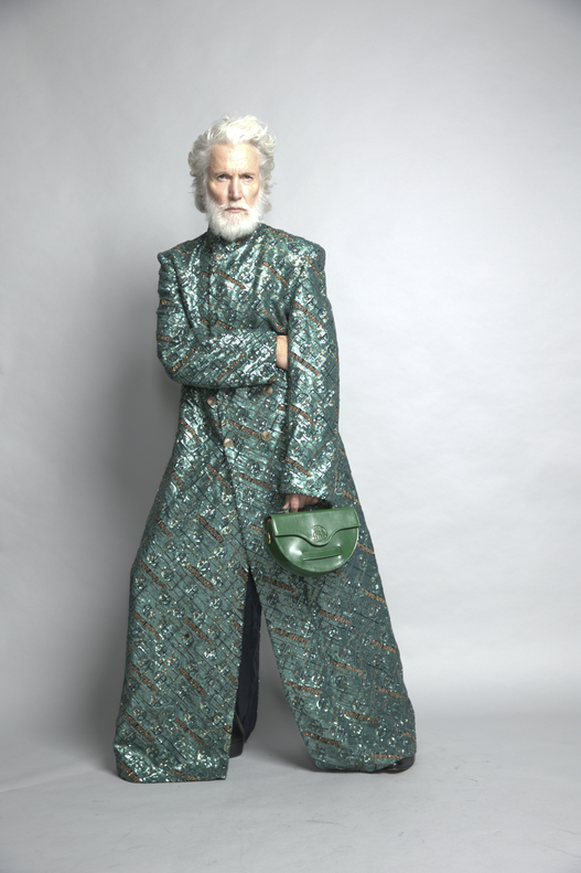 Hand-Embroidered Monogram Wool Long Coat