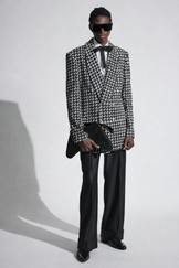 Hand-Embroidered Double Breasted Wool Blazer