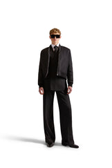 Pinstripe Peak Lapel Double Breasted Blazer