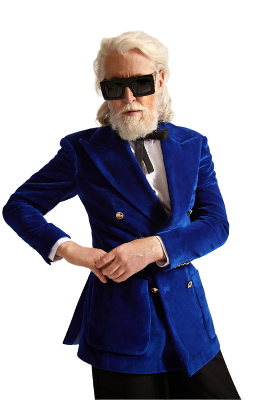 Peak Lapel Double Breasted Velvet Blazer